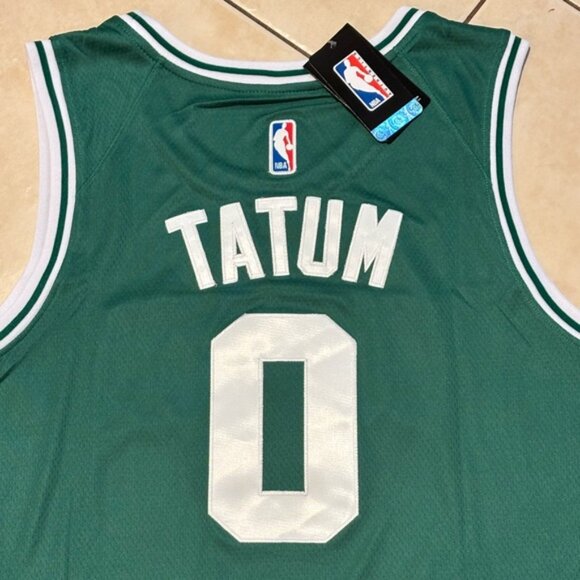 Boston Celtics Jayson Christopher Tatum Jr. # 0 Jersey Green/White , Unisex - Picture 3 of 12